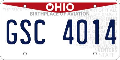 OH license plate GSC4014