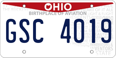 OH license plate GSC4019