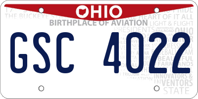 OH license plate GSC4022