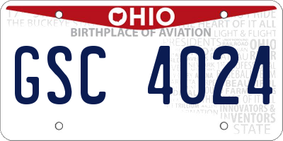 OH license plate GSC4024