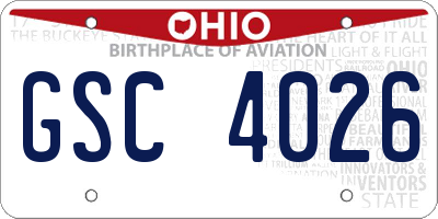 OH license plate GSC4026