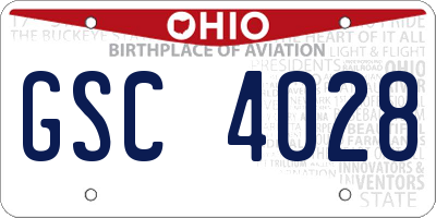 OH license plate GSC4028