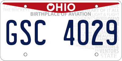 OH license plate GSC4029