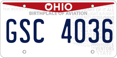 OH license plate GSC4036
