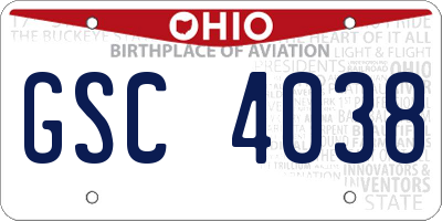 OH license plate GSC4038