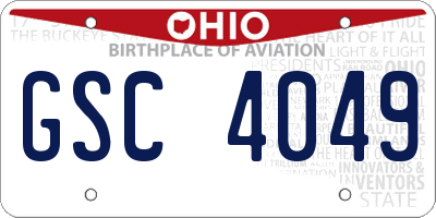 OH license plate GSC4049