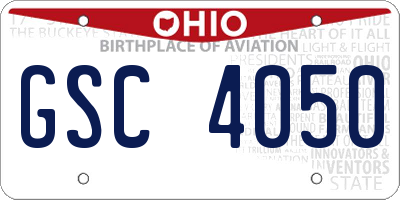OH license plate GSC4050