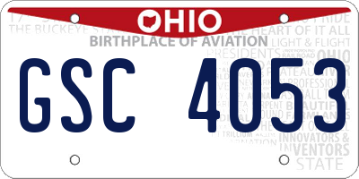 OH license plate GSC4053