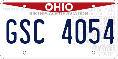 OH license plate GSC4054