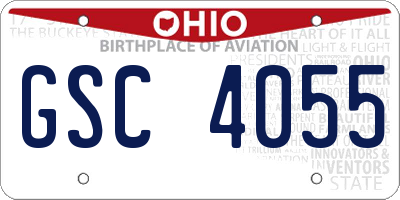 OH license plate GSC4055