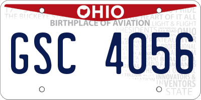 OH license plate GSC4056