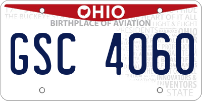 OH license plate GSC4060