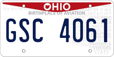 OH license plate GSC4061