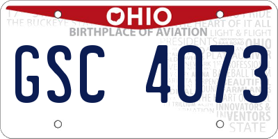 OH license plate GSC4073