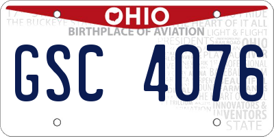 OH license plate GSC4076