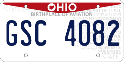 OH license plate GSC4082