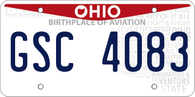 OH license plate GSC4083