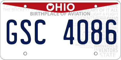 OH license plate GSC4086