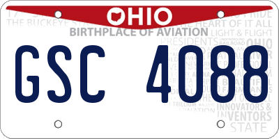 OH license plate GSC4088