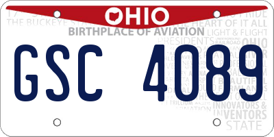 OH license plate GSC4089