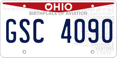 OH license plate GSC4090