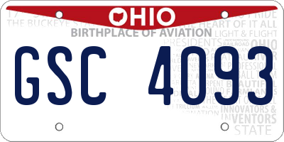 OH license plate GSC4093