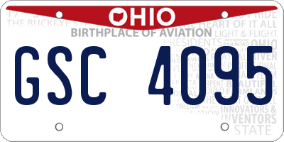 OH license plate GSC4095