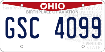 OH license plate GSC4099