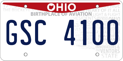 OH license plate GSC4100