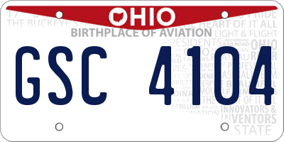 OH license plate GSC4104