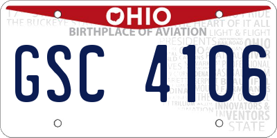 OH license plate GSC4106