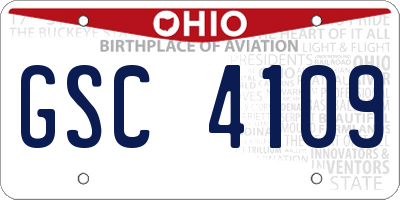 OH license plate GSC4109