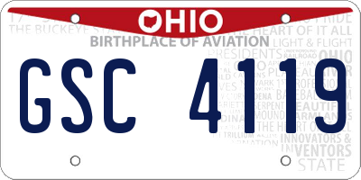 OH license plate GSC4119