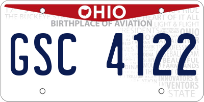 OH license plate GSC4122