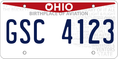 OH license plate GSC4123