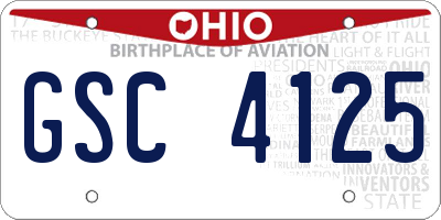 OH license plate GSC4125