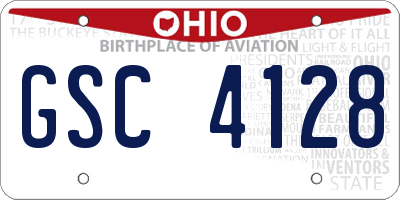 OH license plate GSC4128