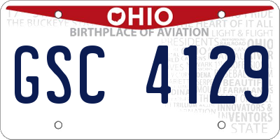 OH license plate GSC4129