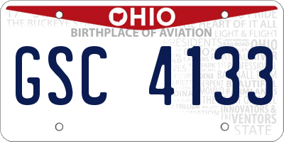 OH license plate GSC4133