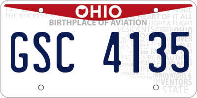 OH license plate GSC4135