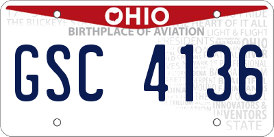 OH license plate GSC4136