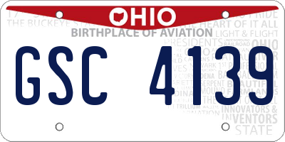 OH license plate GSC4139