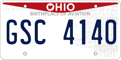 OH license plate GSC4140