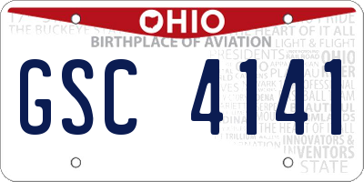 OH license plate GSC4141