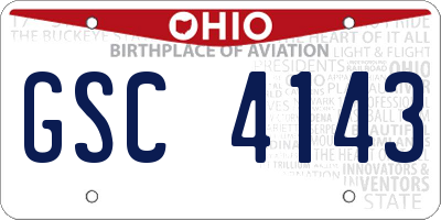 OH license plate GSC4143