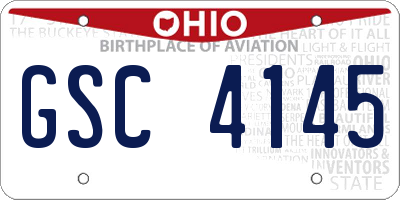 OH license plate GSC4145