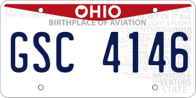 OH license plate GSC4146