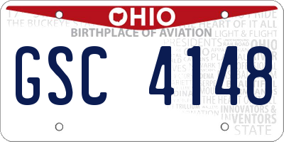 OH license plate GSC4148