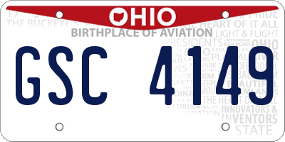 OH license plate GSC4149