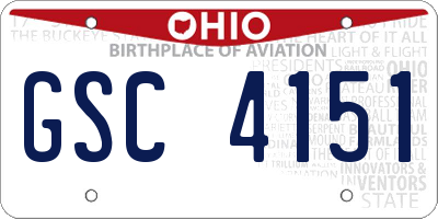 OH license plate GSC4151